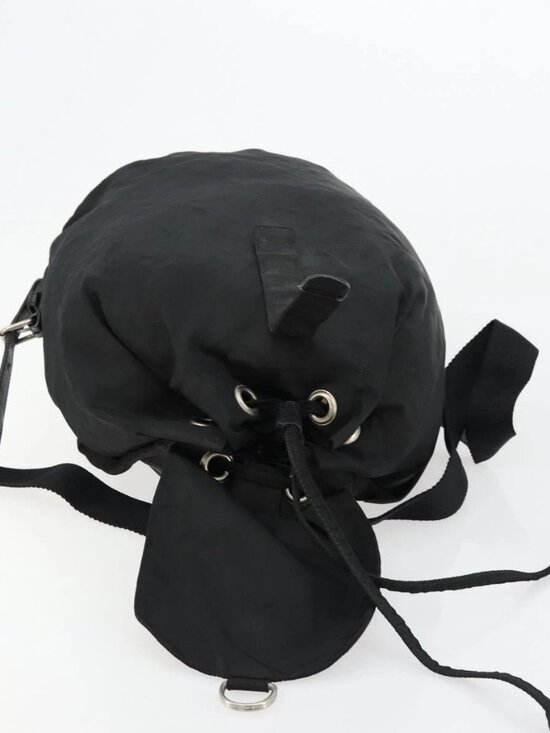 PRADA Backpack Nylon Silver Black Auth bs34742 main image 14